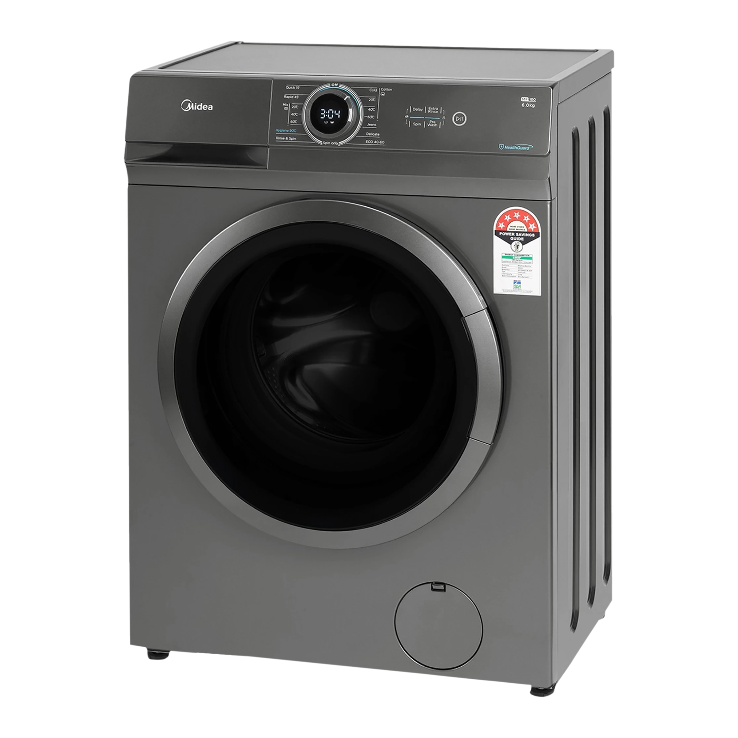 Buy Midea 6 kg 5 Star Fully Automatic Front Load Washing Machine (MF100W60/TIN, InBuilt Heater